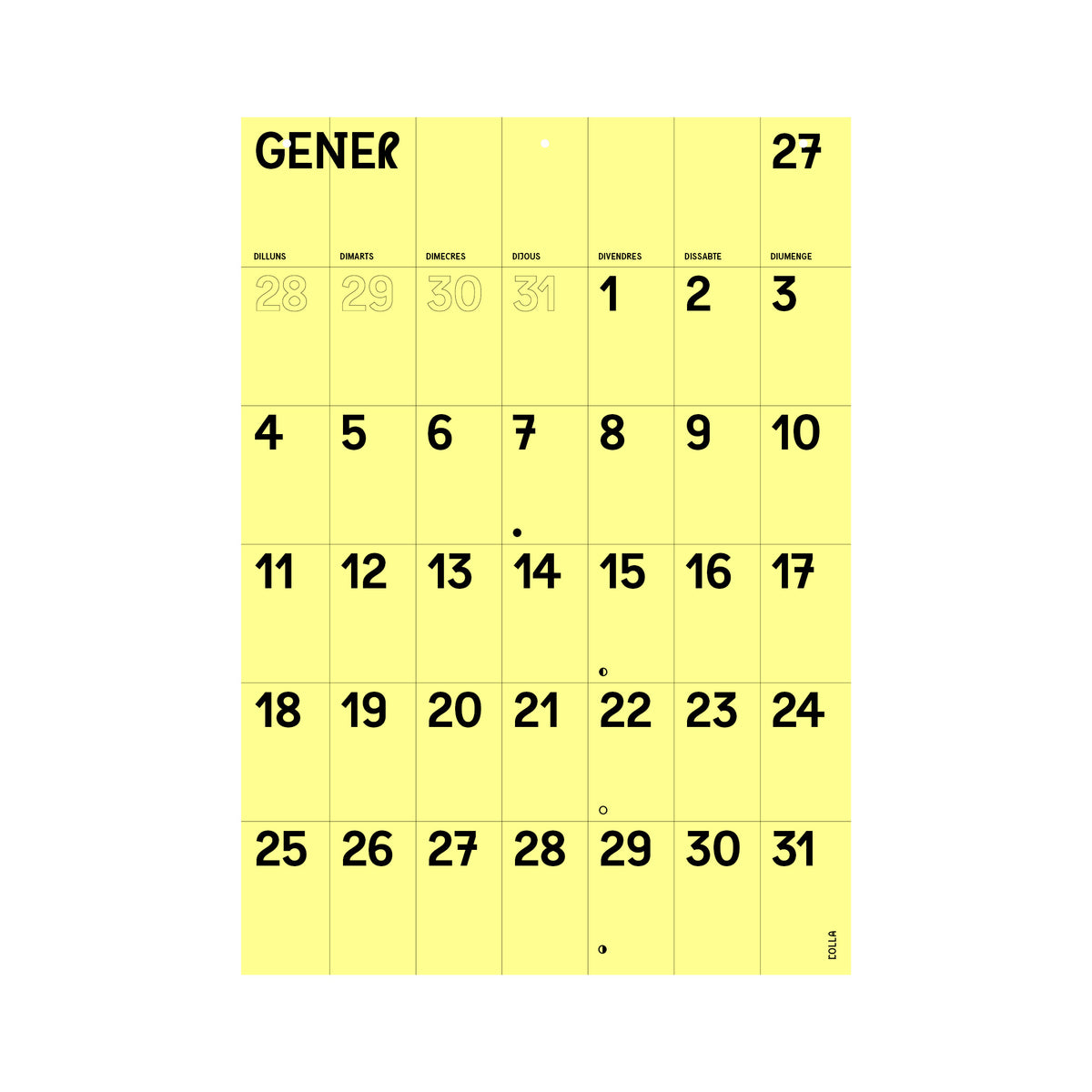 CALENDARIO PARED 2027