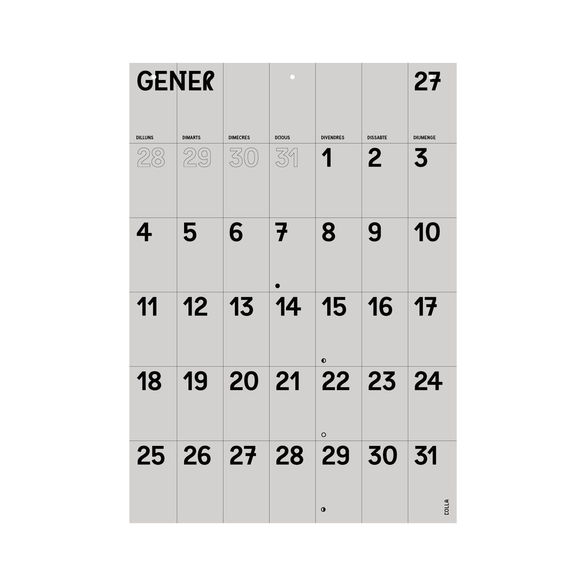 CALENDARIO PARED 2027
