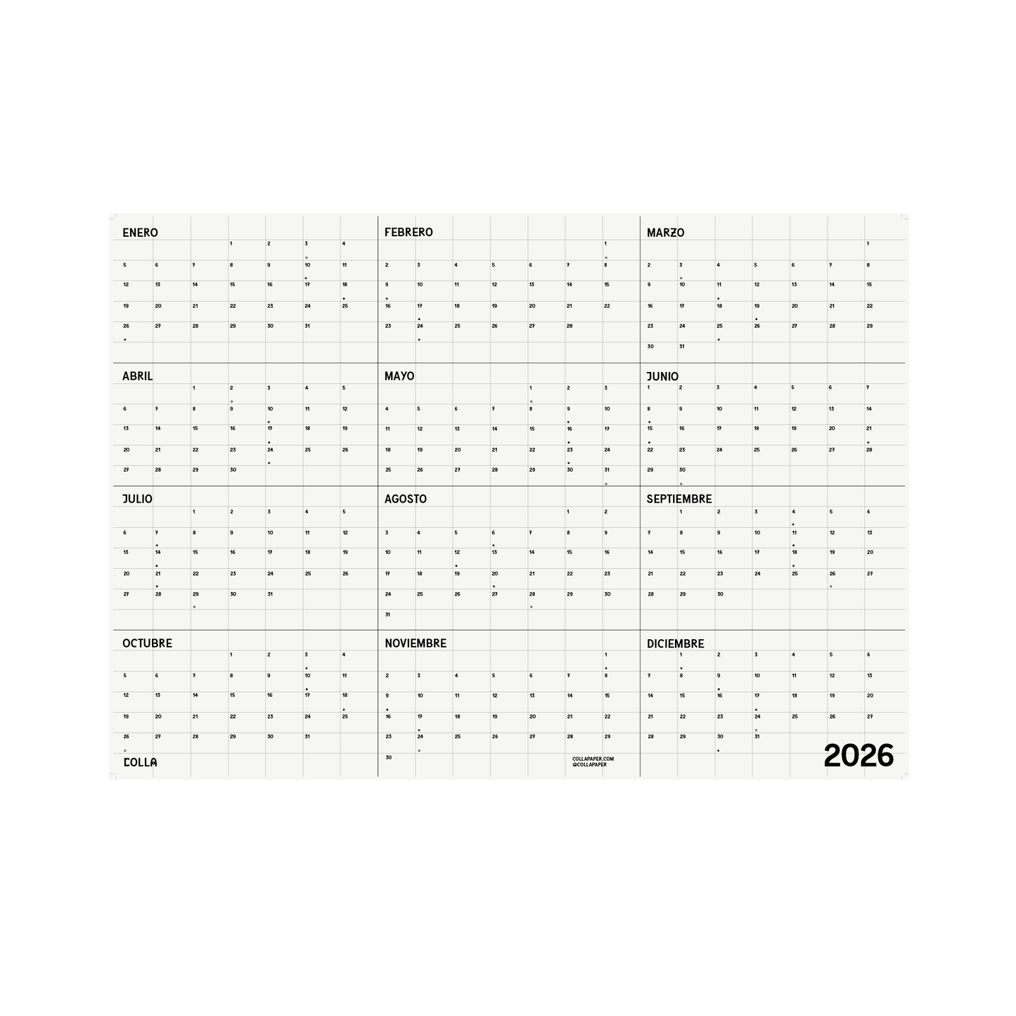 CALENDARIO PÓSTER 2026
